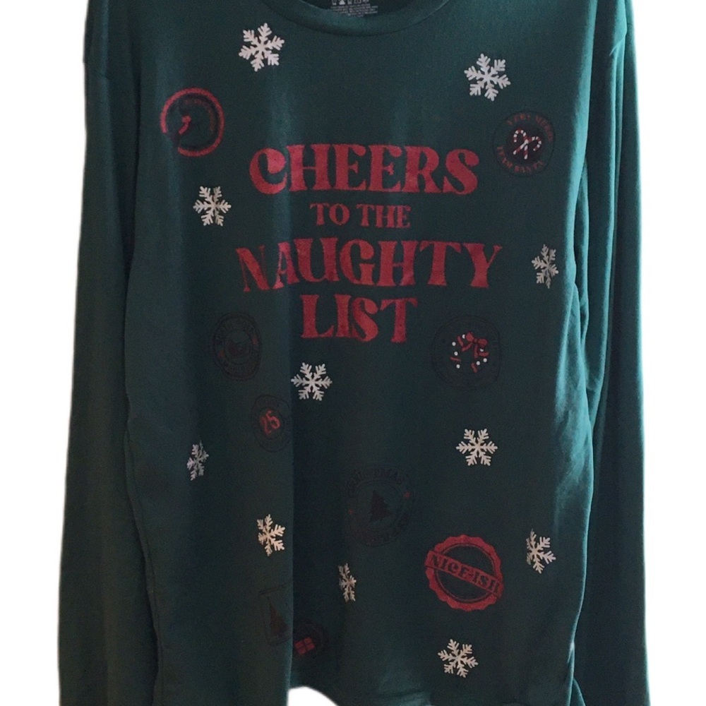 Green Holiday Sweater with Red and White Accents